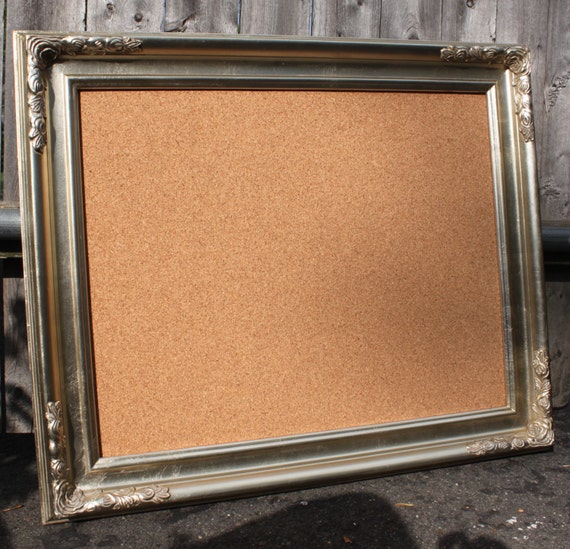 Distressed Ornate Gold Framed Cork Board by DesignsByEmmaPaige