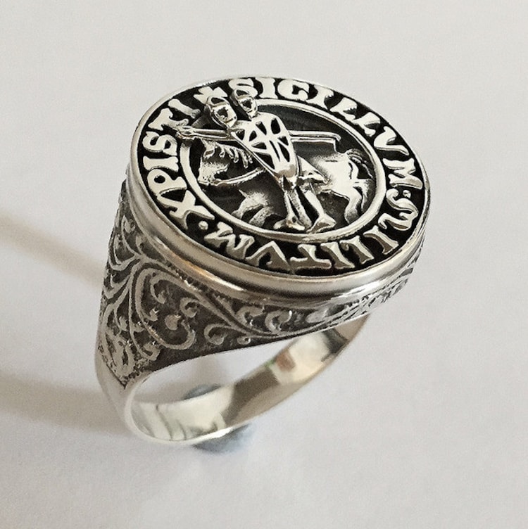 Knights Templar Ring Silver 925 Masonic / by silverzone88 on Etsy