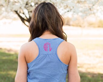 Monogram Racerback Tank Top | Monogrammed Tank Top | Stripe Tank Top | Personalized Tank Top | Monogram Gift | Gift for Her | Gifts under 20