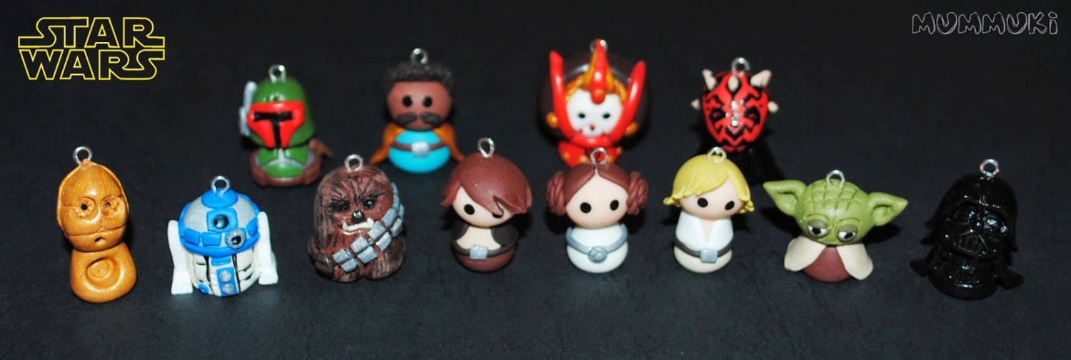 Polymer clay 12 STAR WARS charms geek set