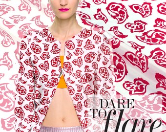 110cm wide 12mm red print silk fabric for summer dress shirt