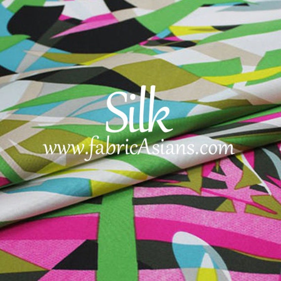 Bamboo Silk. Retro Silk. Bamboo Print Fabric. by fabricAsians