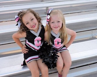 Girls Cheer uniform! Customize with letter of your choice! So fun for dress up, halloween or to show your team spirit! Has built in shorts