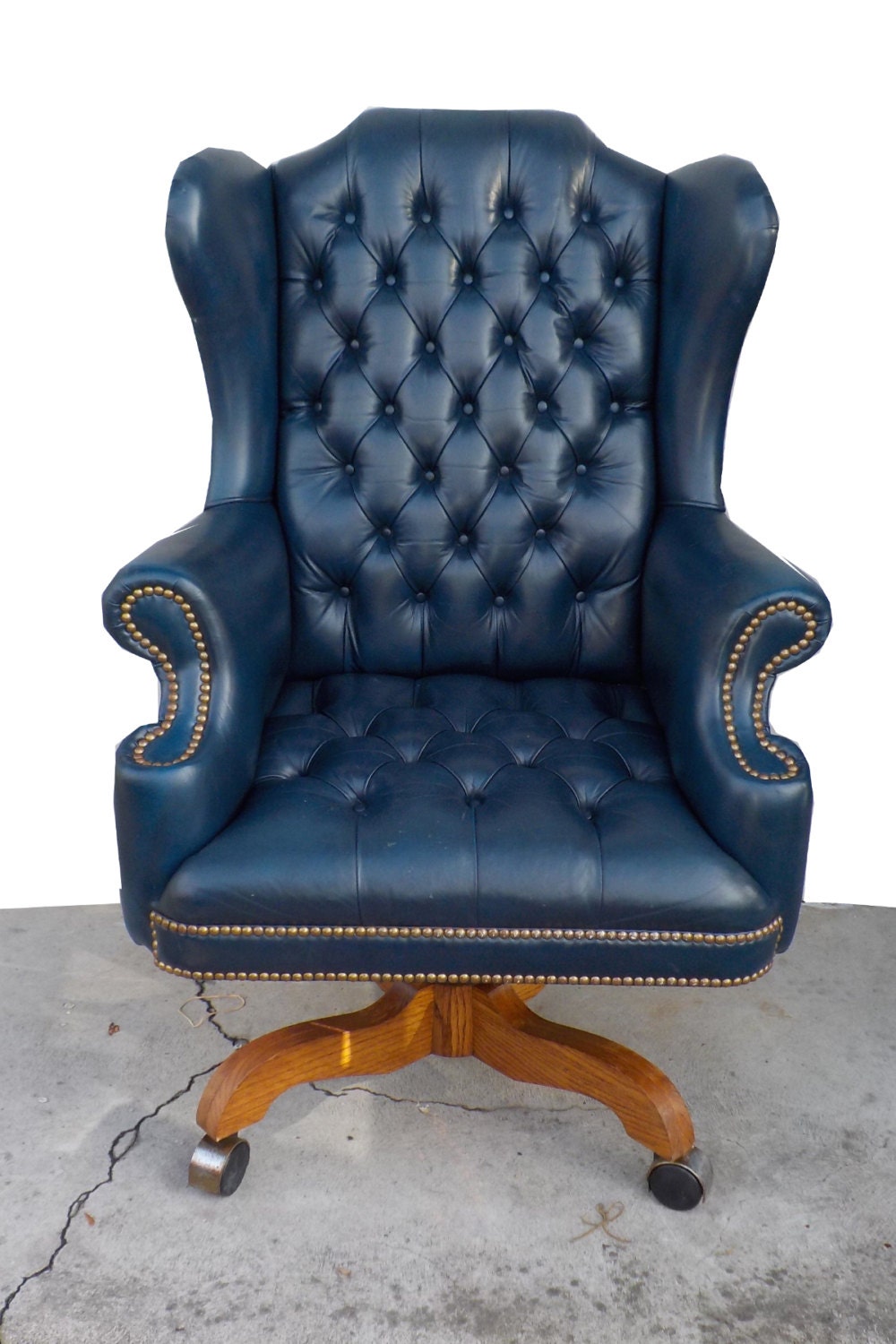 Leather Chesterfield Wingback Executive Office Chair Haute Juice