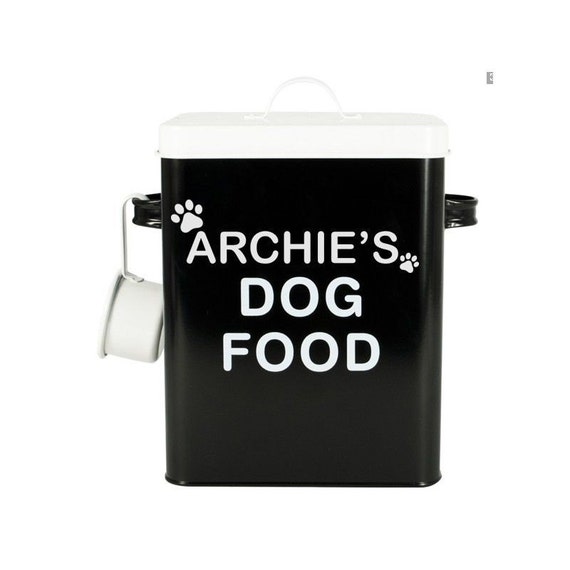 Personalised Dog Food Storage Tin Dog Food by PendlesideInteriors