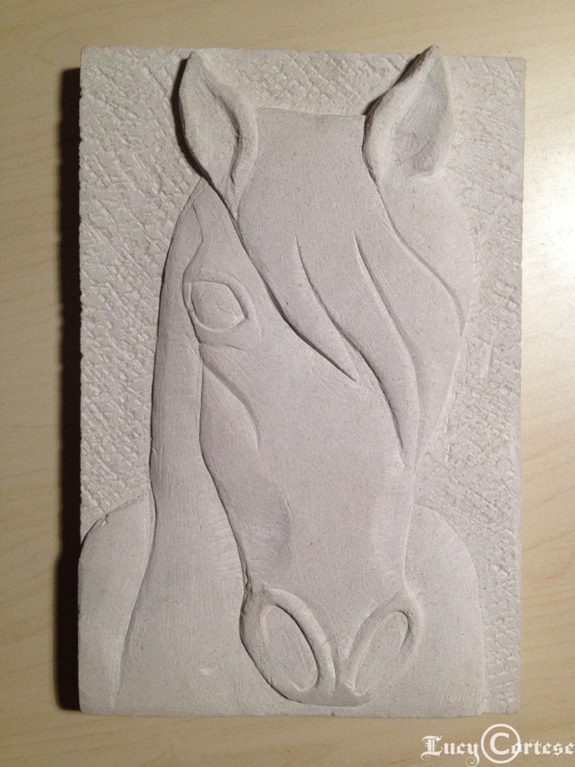 Horse Relief Carving Wall Plaque