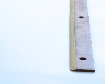Vintage French Wooden Ruler-Yellow strip-50 cm-