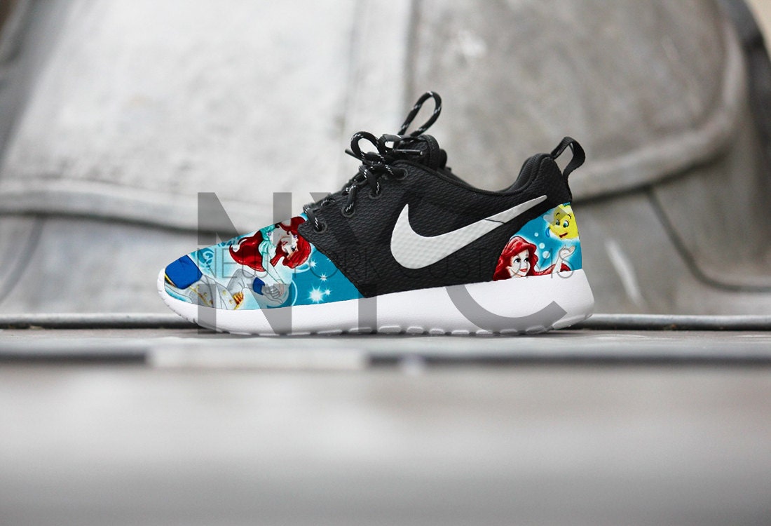 Nike Roshe Run Black The Little Mermaid Movie Ariel by NYCustoms