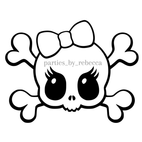 Skull and Bow SVG digital file