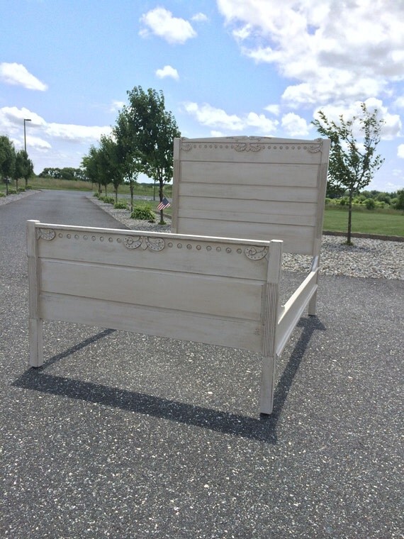 SOLD Beautiful Antique 3/4 French Country Wooden full Bed