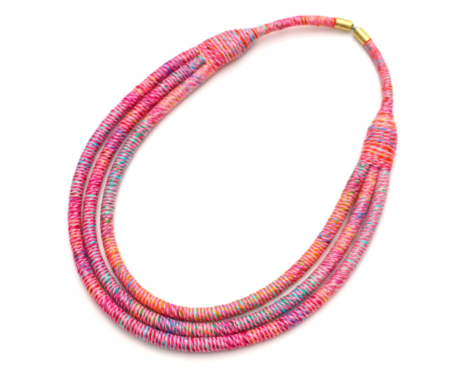 SALE Fabric rope necklace colorful statement rope necklace