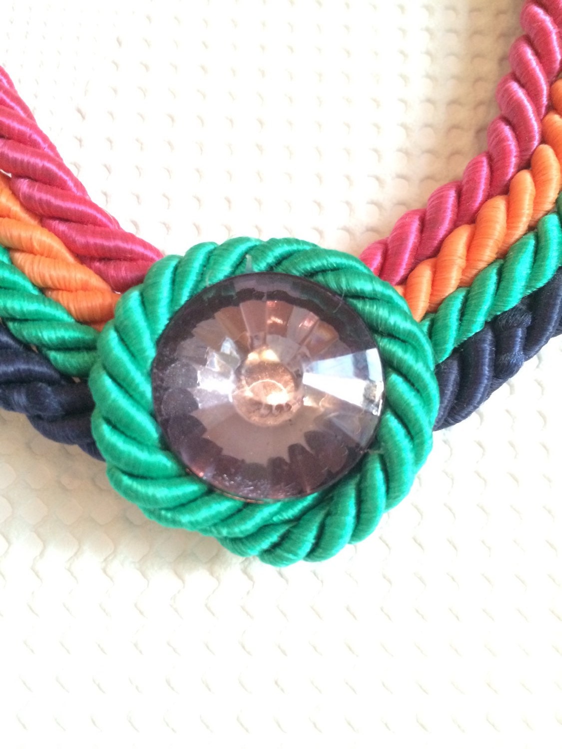 Colorful rope necklace Cord necklace by SaraKeyHandmade on Etsy