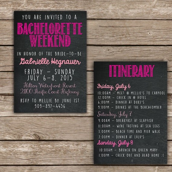 Printable Bachelorette Weekend Invitation by MellieBellieBoutique