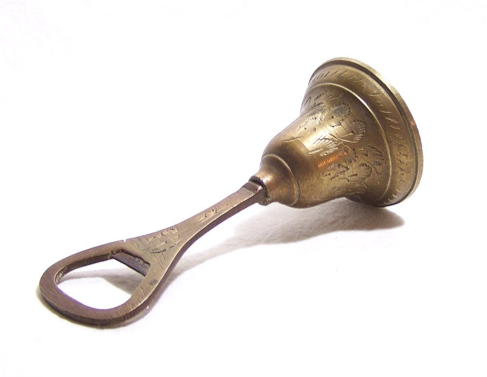 Vintage Brass Bell Bottle Opener Brass Barware Brass