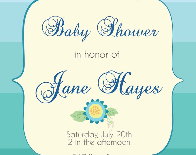 Babyshower Invitation. Pastel colors, personalized. Printable.