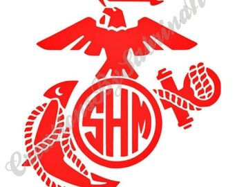 Marine Corps Decal With Monogram