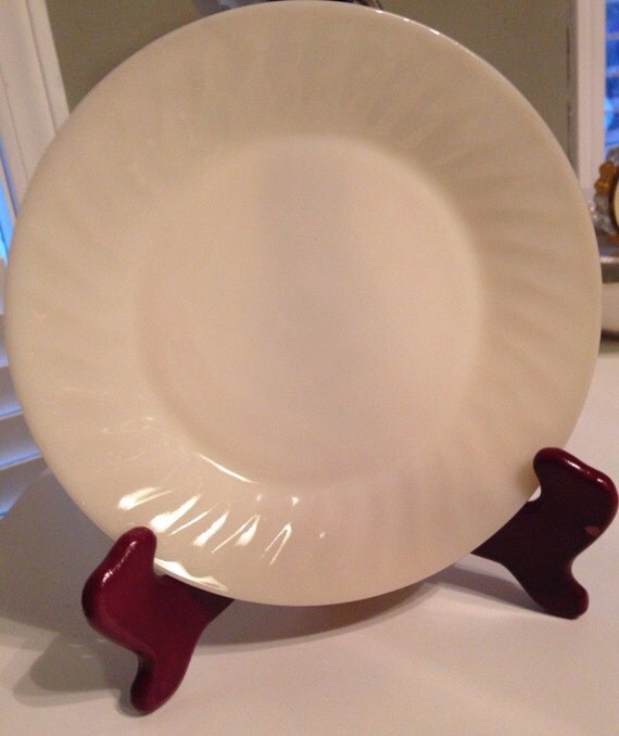 Fire King Swirl Ivory Swirl Plates Ivory Swirl by TheZenSquirrel