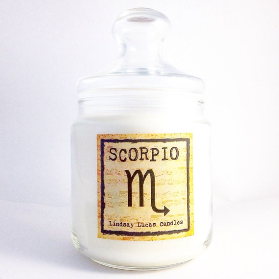 Scorpio Scented Candle. Large Horoscope by LindsayLucasCandles