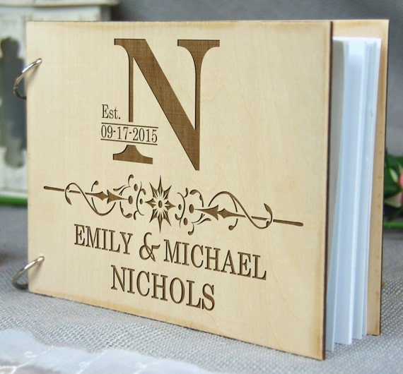Unique Wedding Anniversary Bridal shower guest book, Personalized gift ...