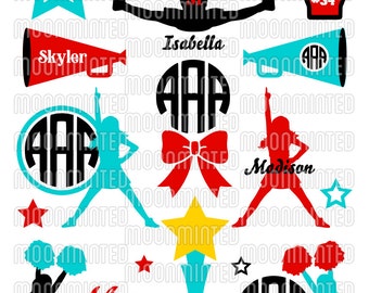 Cheer SVG Cut Files - Monogram Frames for Vinyl Cutters, Screen Printing, Silhouette, Die Cut Machines, & More