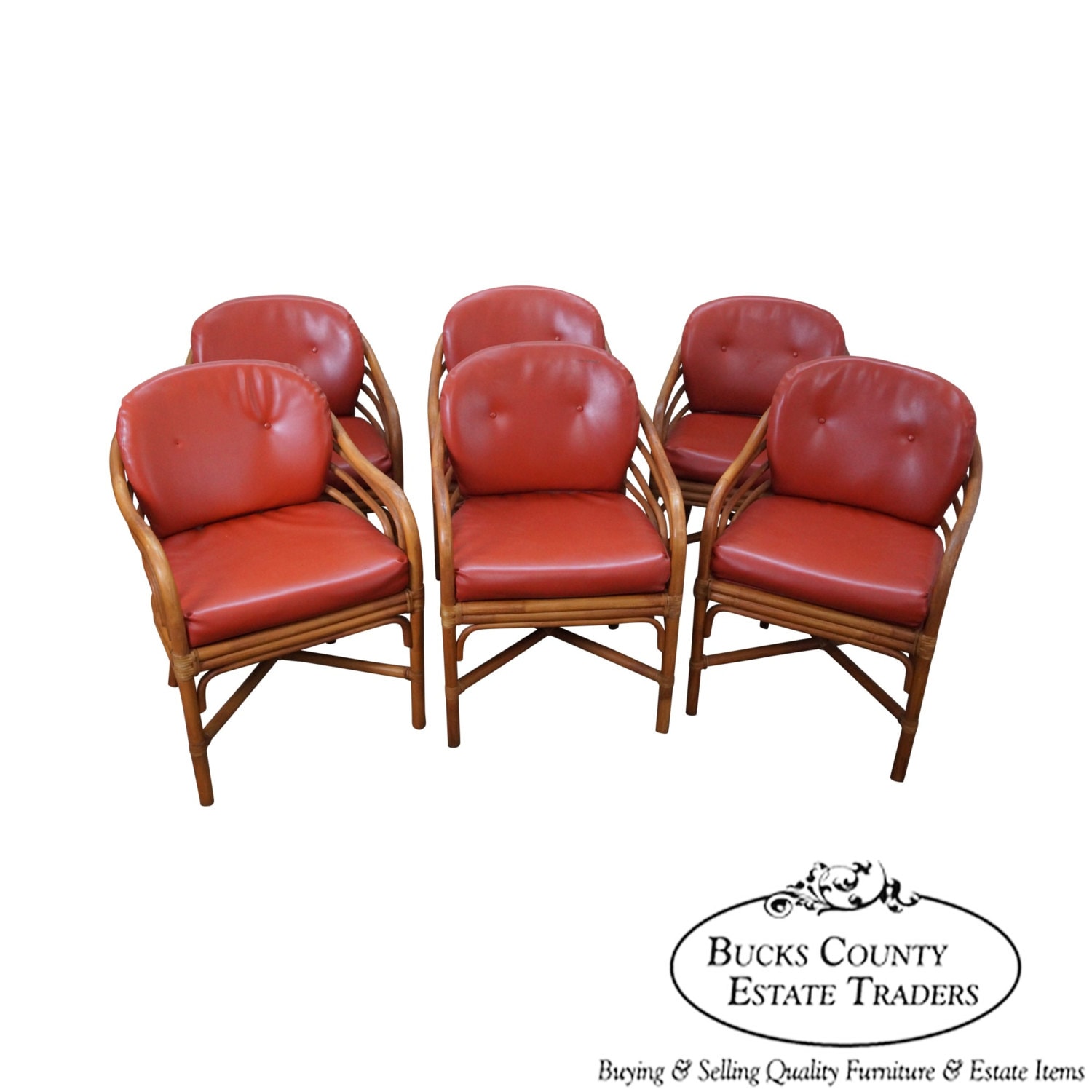 Brown Jordan Vintage Set of 6 Rattan Dining Chairs Haute Juice