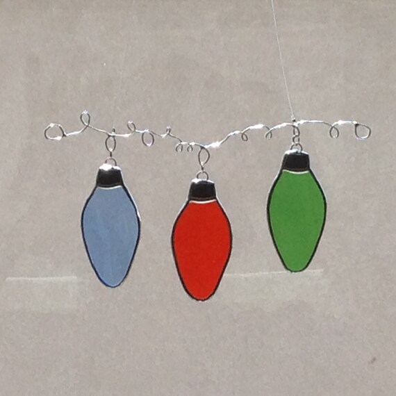 Stained Glass Christmas Light Bulb Suncatcher by FoxStainedGlass
