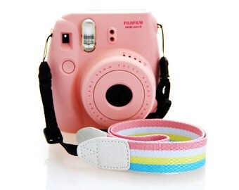 Fujifilm Camera Strap Fuji film Instax Mini Camera Pink Stripe Adjustable Length