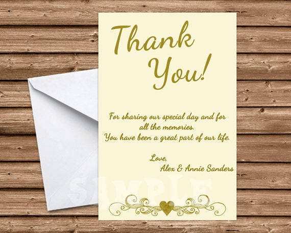 Ivory Wedding Anniversary Thank You Cards by PartyPrintExpress