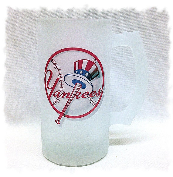New York Yankees Frosted 16 ounce Beer Mug
