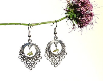 Boho bohemian earrings, peridot jewelry, green gemstone earrings, boho bohemian jewelry, green peridot earrings natural gemstone jewelry syn