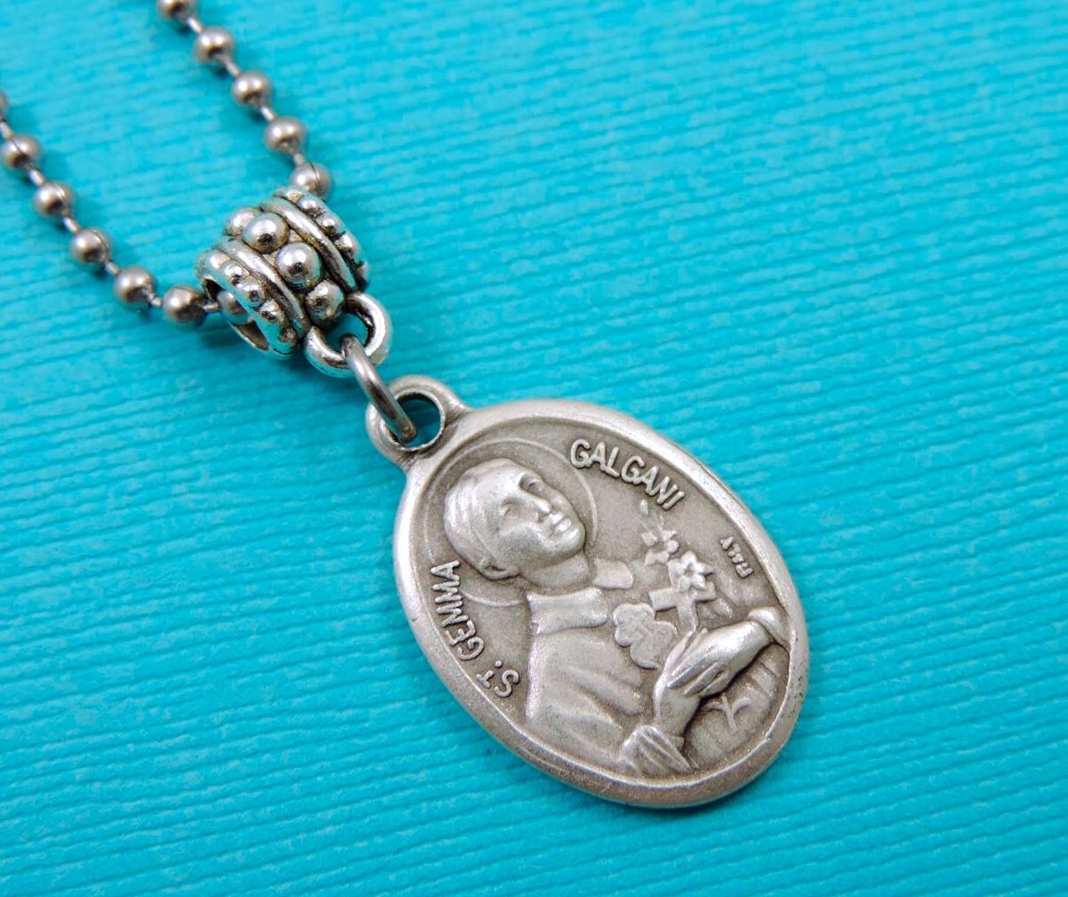 Patron Saint of Back Pain St Gemma Galgani Pewter by DeDesBoutique