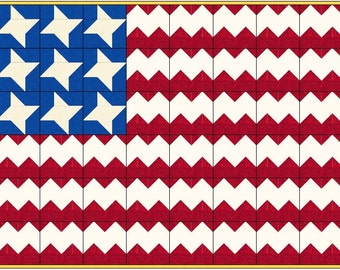 Old Glory Quilt Pattern Digital Download  American Flag Quilt Pattern