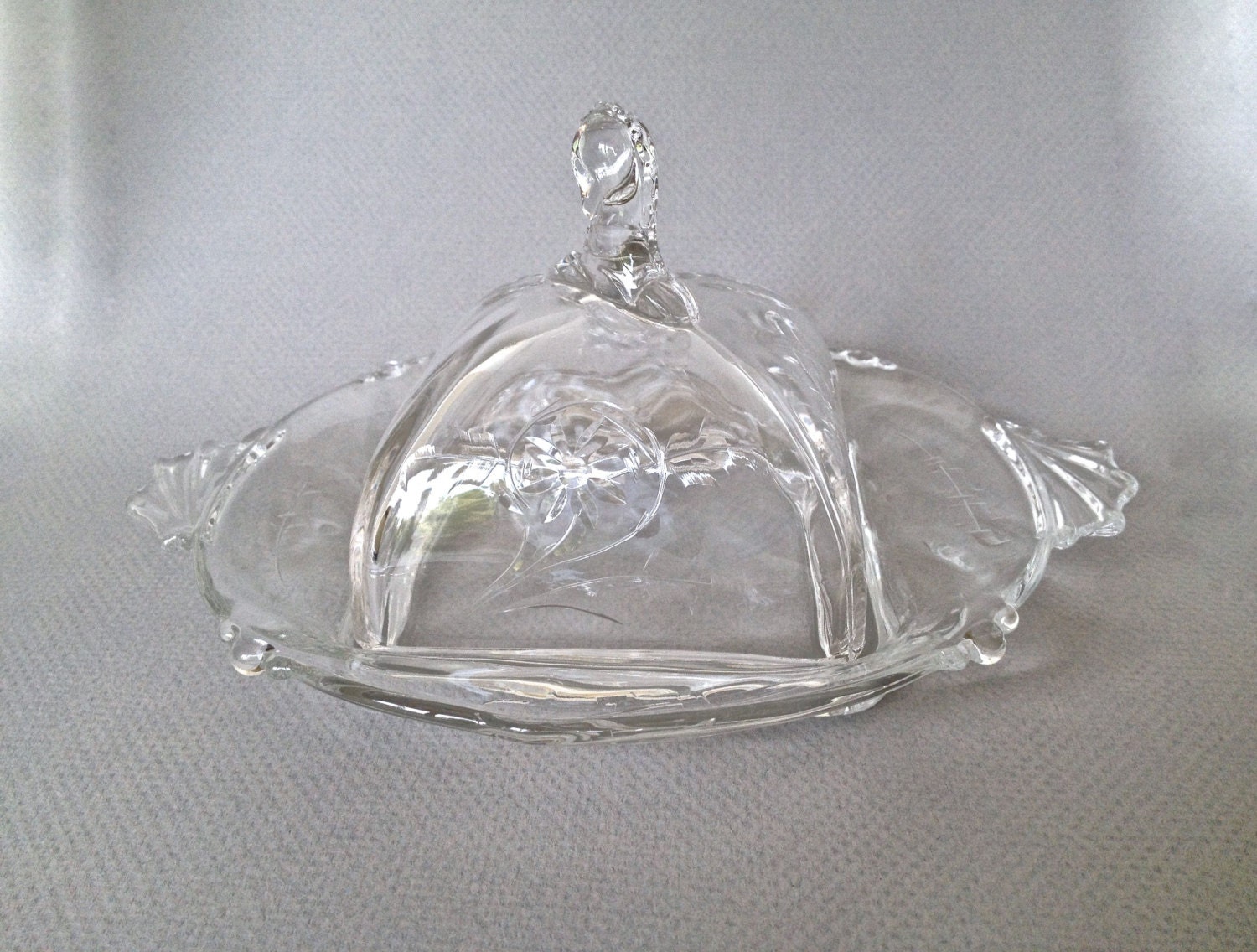 Vintage Heisey Square Butter Dish Haute Juice