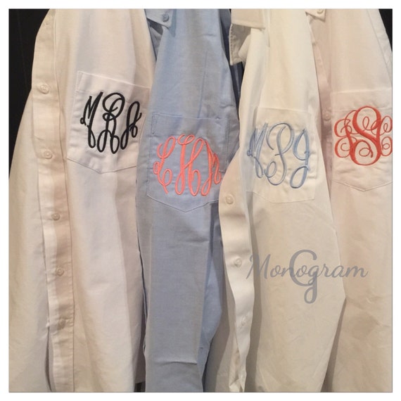 monogrammed oxford shirt