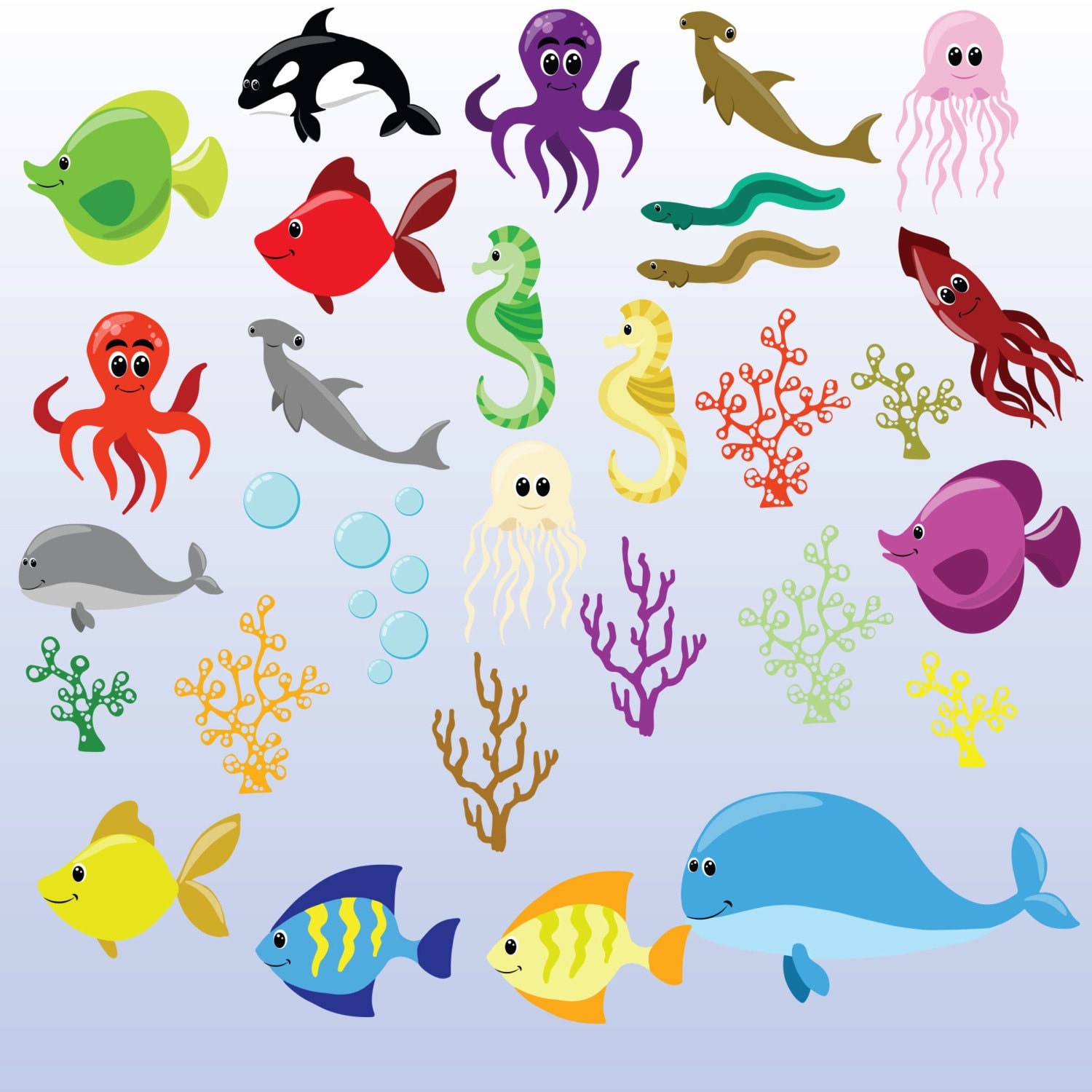 underwater creatures clipart - photo #39