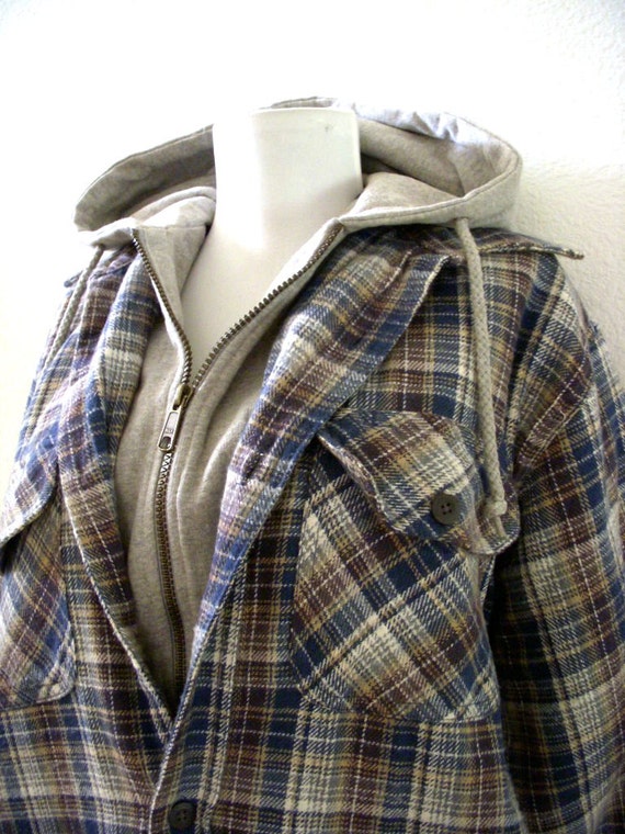 flannel hoodie 90s