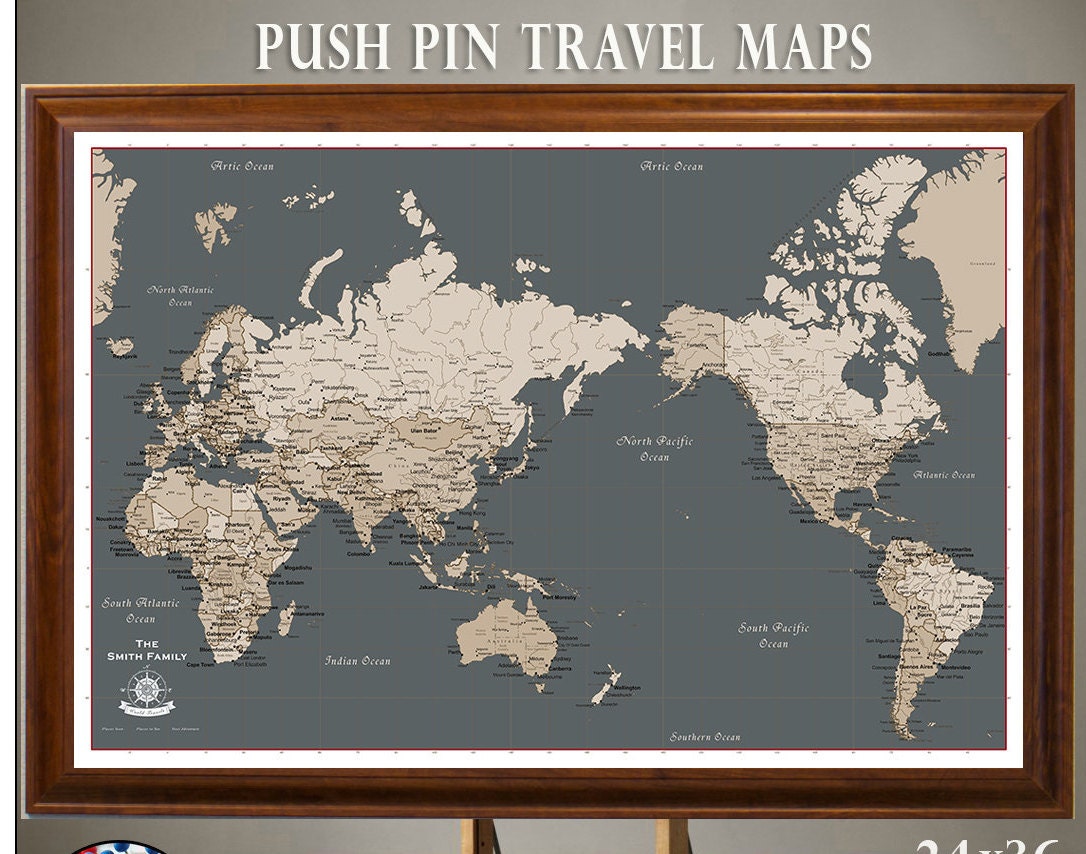 personalized travel map with pins