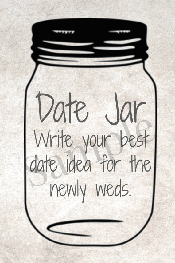 Mason jar wedding date jar sign printable by TheBurningBirch
