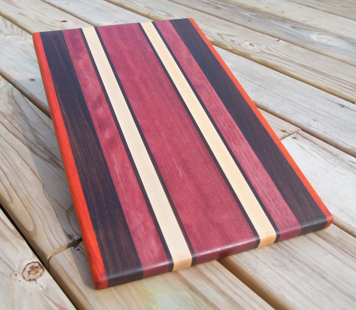 Large Exotic Wood Cutting Board by MidnightWoodworks on Etsy