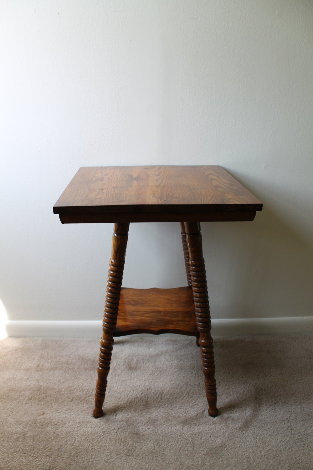 Vintage Side Table Spindle Legs Antique Table End Wood Small Rustic