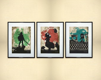 3 Piece Video Game Minimalist Print Collection. Geek Art.
