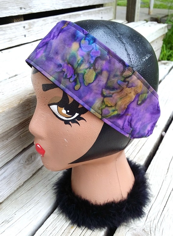 Women's Headband Biker HeadWrap Batik by RockabettieBoutique