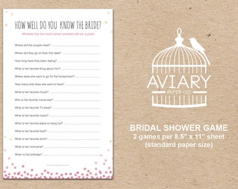 Bubbly & Bliss Bridal Shower Game - How Well Do You Know the Bride?