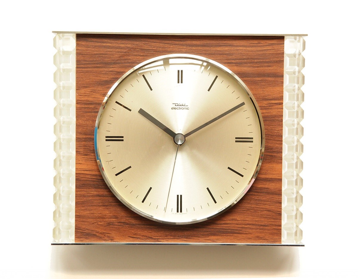 Mid Century DIEHL JUNGHANS Wall CLOCK 60s Wood Nelson