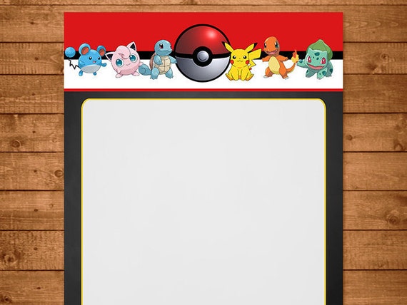 Pokemon Stationery Red &amp; White Pokemon Party Favors