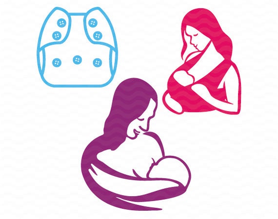 Breastfeeding Baby Wearing Cloth Nappy/Diaper SVG DXF EPS