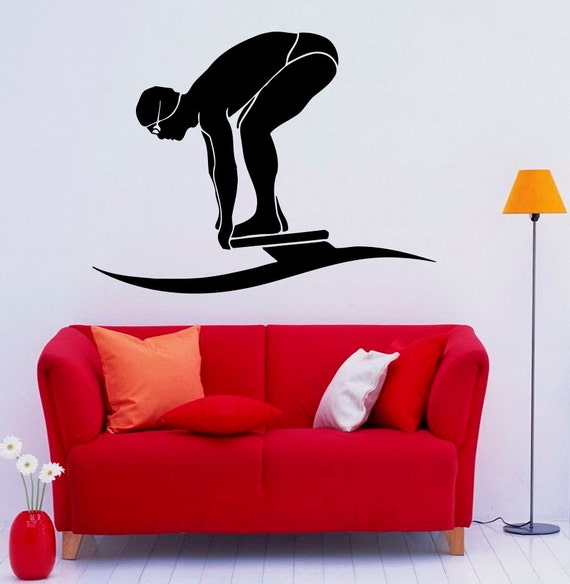 Swimming Wall Decal Vinyl Stickers Water Sports Art Interior