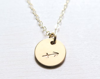 Gold Zodiac Necklace, Gold Filled Zodiac Jewelry, Hand Stamped Zodiac Sign, Personalized Jewelry, Dainty Jewelry, Birthday Gift for Her