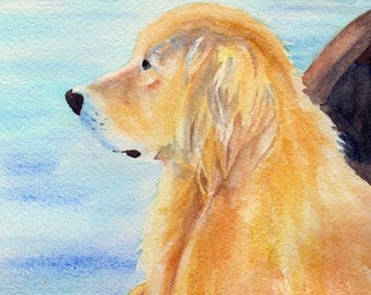 Father's Day Golden Retriever Dog in Boat Card. Inside card: Dad, You are the best in every way! Happy Father's Day