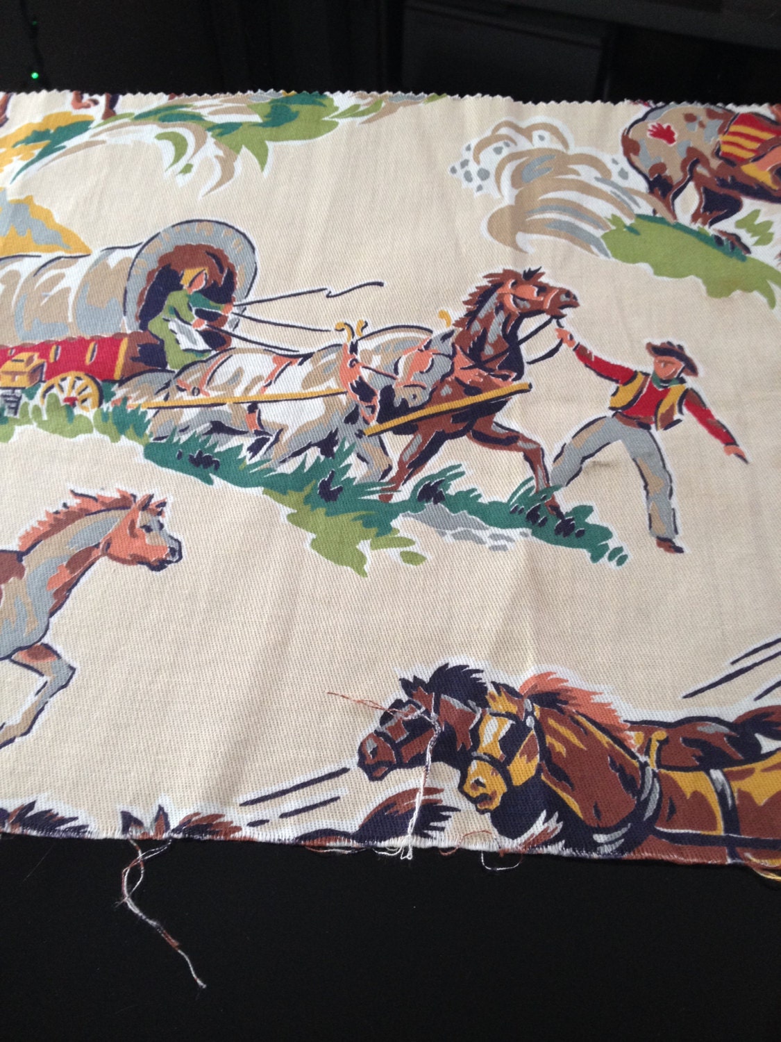 Fabric Rugged Vintage Cowboy Fabric Novelty Fabric Cowboys